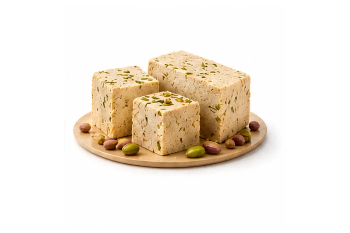 Halawa tahinia pieces with pistachios